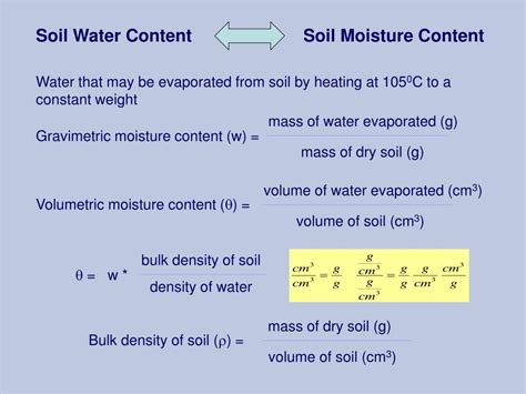 soil moisture content formula|Determination of Moisture Content – Properties and Behavior of .